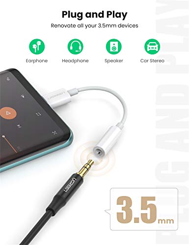 UGREEN Lot de 2 Adaptateur USB C Jack 3,5mm Adaptateur Ecouteur Type C Jack Audio Compatible avec Huawei P40 Pro P30 Pro P20 Pro Mate 40 Pro Mate 30 Pro OnePlus 9 8 Pro 7T Pro 7 Pro Xiaomi Mi 10 Pro