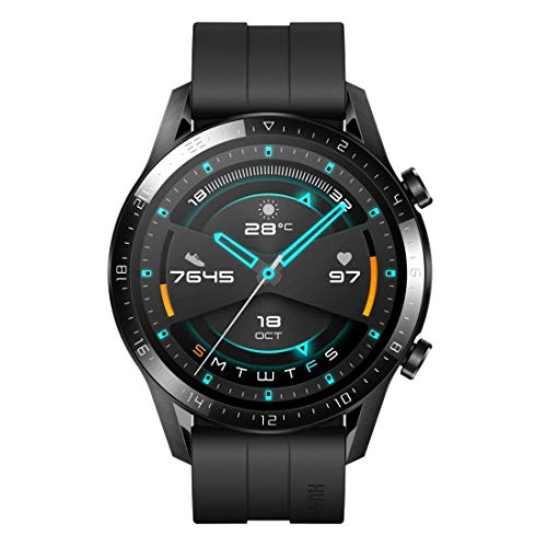 HUAWEI Watch GT 2(46mm) Montre Connectée, Autonomie de 2 Semaine, GPS Intégré, 15 Modes de Sport, Suivi du Rythme Cardiaque en Temps Réel, Appels Bluetooth, Sport Noir