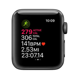 Apple Watch Series 3 (GPS, 38mm) Boîtier en Aluminium Gris Sidéral - Bracelet Sport Noir