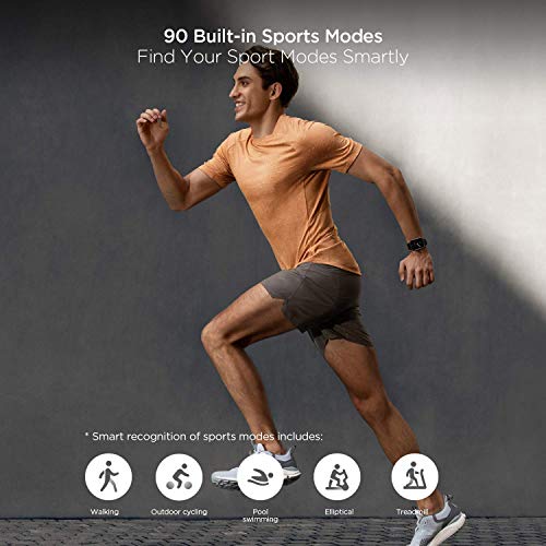 Amazfit GTS 2e Montre Connectée Homme Femmes avec 90+ Modes Sportifs, 1.39" Tracker d'Activité avec SpO2, GPS/GLONASS, 5 ATM Etanche Montre Sport pour Android/iOS(Noir)