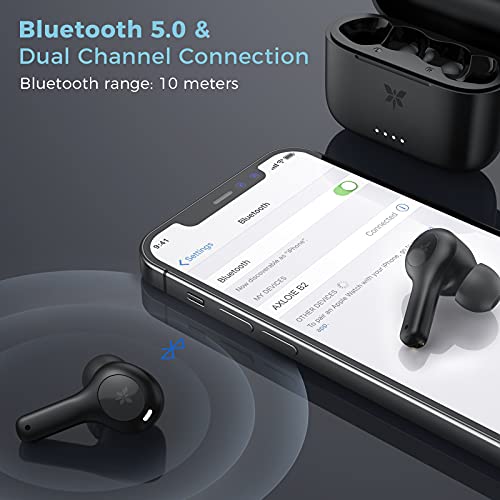 Axloie Écouteurs sans Fil Bluetooth 5.0 Écouteurs Intra-Auriculaires Étanche Écouteur de Sport avec Réduction du Bruit ENC pour Appels Stéréo HD Contrôle Tactile Charge USB-C Autonomie 20H…