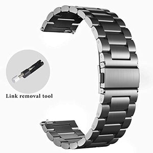 UANBOO Bracelet Compatible avec Huawei Watch GT2 Pro Bracelet de Remplacement en Métal en Acier Inoxydable pour GT246mm/GT2e (Noir)