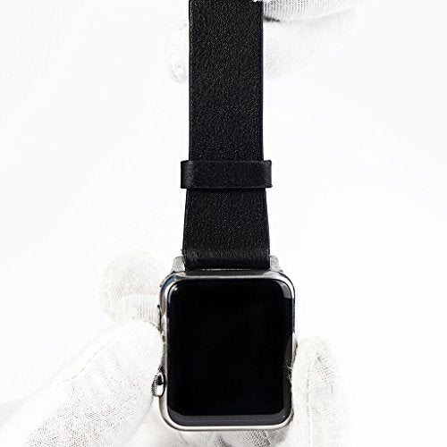 Wearlizer Bracelet de montre en métal Fermoir/connecteur pour tous les modèles Apple Watch Pas besoin de vis ni de tournevis et super facile à installer (38 mm, gris)