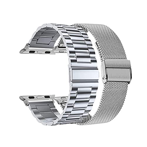 baklon Compatible avec Bracelet Apple Watch 38/40/42/44mm, en Acier Inoxydable Metal pour Bracelet iWatch Se Series 6,Series 5,Series 4 Series 3/2/1(Argent)