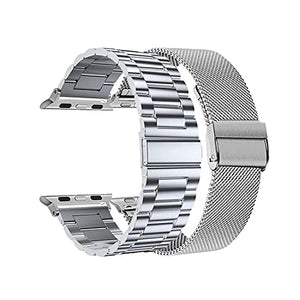baklon Compatible avec Bracelet Apple Watch 38/40/42/44mm, en Acier Inoxydable Metal pour Bracelet iWatch Se Series 6,Series 5,Series 4 Series 3/2/1(Argent)