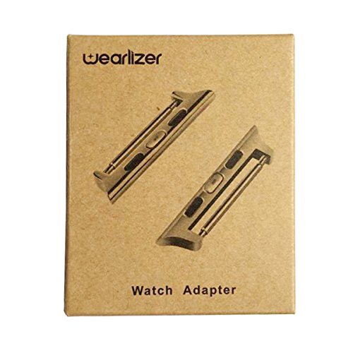 Wearlizer Bracelet de montre en métal Fermoir/connecteur pour tous les modèles Apple Watch Pas besoin de vis ni de tournevis et super facile à installer (38 mm, gris)