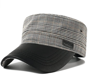 CACUSS Cap-Dessus Plat Classic Plain Vintage Armée Militaire Cadet Style Coton Cap Hat réglable