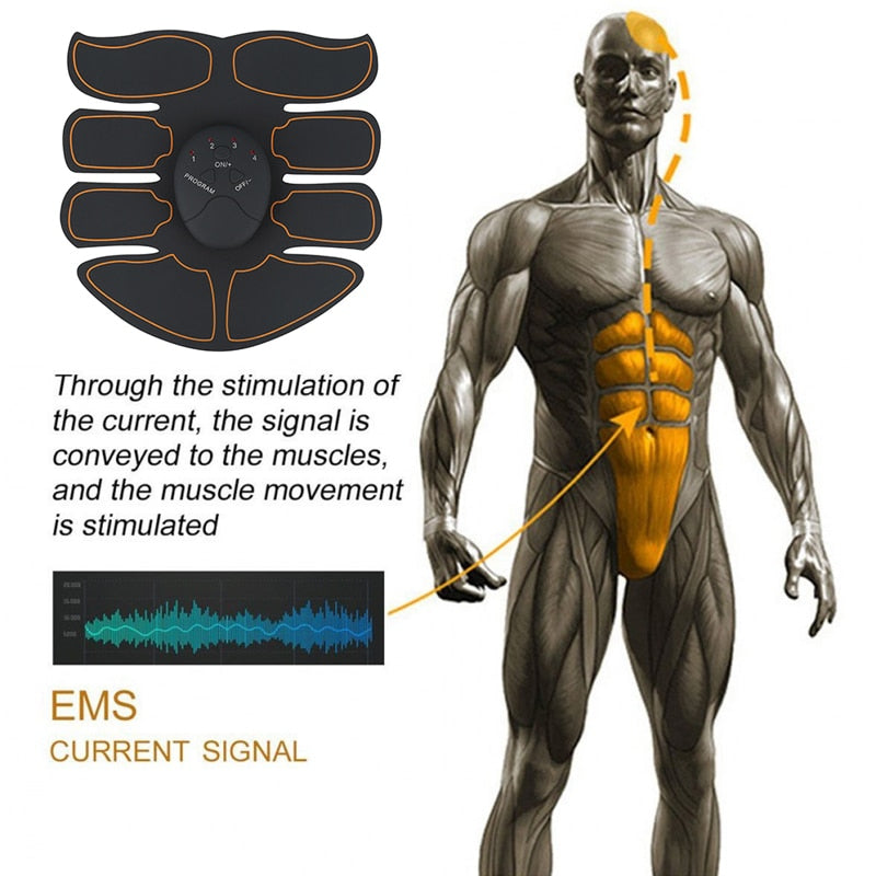 Stimulateur musculaire abdominal électrique ems sans fil, Entraîneur Fitness Corps Minceur Masseur